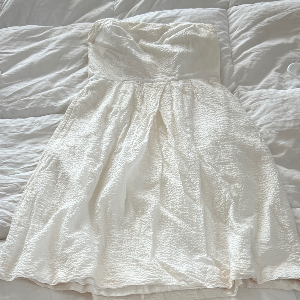 J. Crew white silk and cotton blend dress